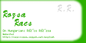 rozsa racs business card